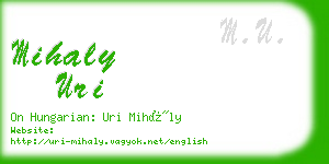 mihaly uri business card